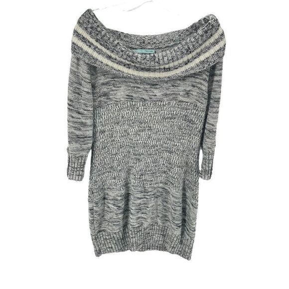 Maurices Women's Sweater Dress Off Shoulder Long sleeve Pullover Gray Size Large - Picture 1 of 11